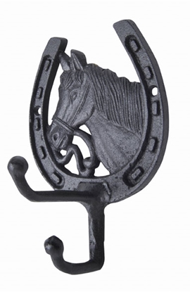 Immagine di Portabriglia in ghisa testa di cavallo con ferro